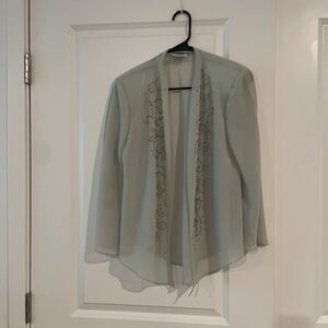 R&M Richards Light Gray Blazer with Embellishments